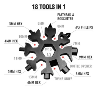 18 в 1 Мультитул отвертка в виде снежинки snowflake wrench tool, фото №3