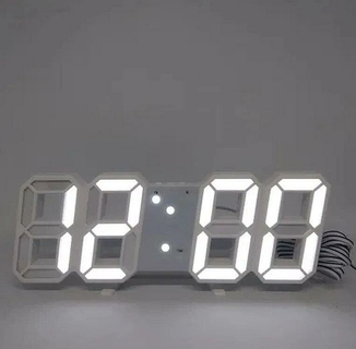 Электронные Led часы с будильником и термометром Ly 1089, white, фото №2