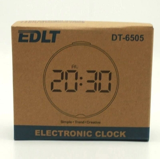 Зеркальные Led часы Dt-6505 white с будильником и термометром, фото №6
