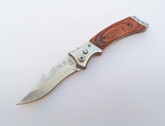 Нож выкидной с фиксатором в чехле (a42d), фото №2
