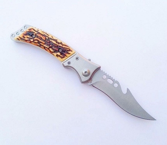 Нож выкидной с фиксатором в чехле (a43), фото №2