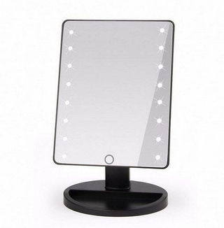 Зеркало для макияжа с подсветкой Large Led Mirror black, 16 led, numer zdjęcia 2
