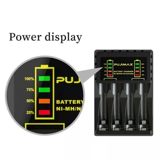 Зарядное устройство для аккумуляторных батареек на 4 слота Pujimax зарядка пальчиковых аккумуляторов Aa и Aaa, фото №5