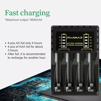 Зарядное устройство для аккумуляторных батареек на 4 слота Pujimax зарядка пальчиковых аккумуляторов Aa и Aaa, photo number 6