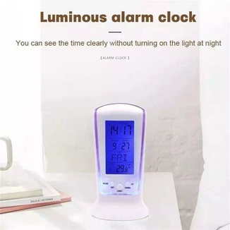 Часы будильник Square clock 510 с термометром и Led подсветкой, фото №5