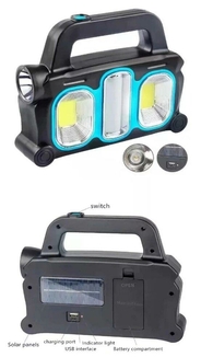 Ручной аккумуляторный переносной фонарь Hurry Bolt Hb-6169, Powerbank, солнечная батарея, numer zdjęcia 6