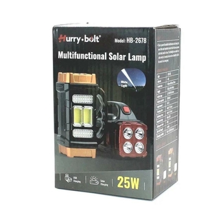Ручной аккумуляторный переносной фонарь Hurry Bolt Hb-2678 25w, Powerbank, солнечная батарея, photo number 4