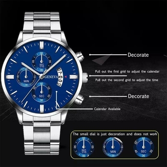 Мужские наручные часы Geneva, gray blue, photo number 3
