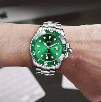 Мужские наручные часы Meibo, gray green, фото №4