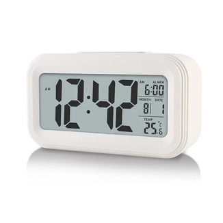 Настольные часы St8020 с подсветкой и термометром, white, фото №2