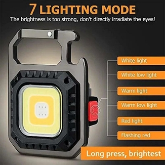 Аккумуляторный Led фонарик W5130 Keychain light с Type-c (7 режимов, красный свет), numer zdjęcia 6