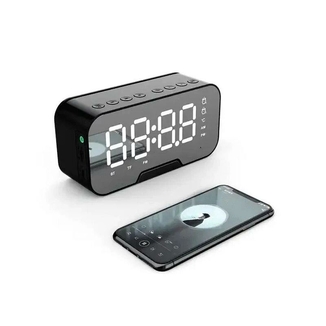 Портативная зеркальная колонка радио с часами, будильником и термометром Bluetooth Q5, фото №3