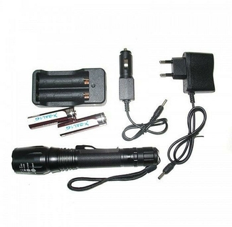 Тактический аккумуляторный фонарь с зумом Bailong Bl-8668-t6, фото №2