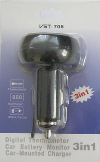 Цифровой авто термометр с вольтметром VST-706, фото №3