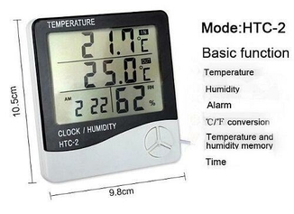 Цифровой термометр гигрометр Htc-2 с выносным датчиком температуры, фото №3