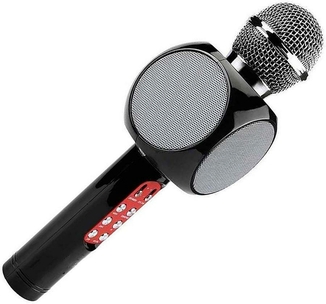 Беспроводной микрофон караоке с динамиком и цветомузыкой Wster Ws-1816, black, фото №4