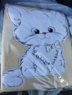 Плед флисовый с вышивкой котик Ярослав цвета, фото №6