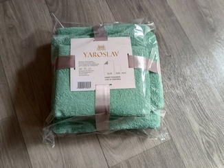 Набор  махровых полотенец серо-зелёный 40X70, 50X90, 70X140, фото №4