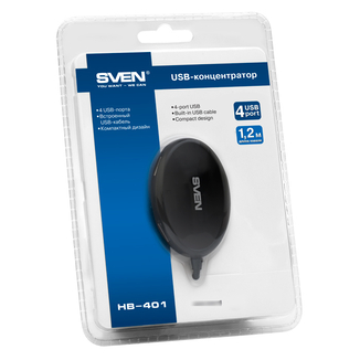 USB-хаб SVEN HB-401 черный, photo number 3