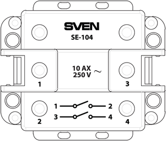 Вимикач SVEN SE-104 подвійний кремовий, фото №4