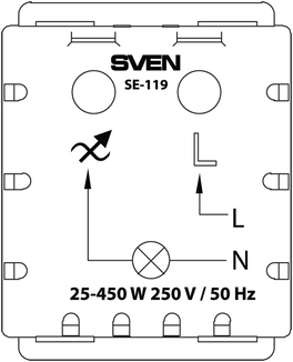 Светорегулятор SVEN SE-119 скрытого типа кремовый, фото №4