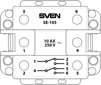 Выключатель SVEN SE-105 проходной  двойной белый, фото №4