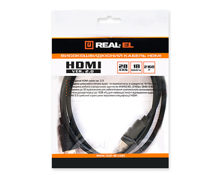 Кабель REAL-EL HDMI VER. 2.0 M-M 2М чорний, numer zdjęcia 3