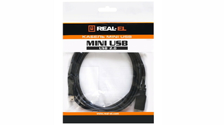 Кабель REAL-EL USB2.0 miniUSB type B 1,8m чорний, numer zdjęcia 3