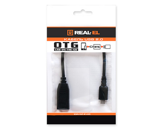 Кабель REAL-EL USB2.0 OTG 0.1m чорний, фото №3