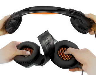 Наушники REAL-EL GDX-7700 SURROUND 7.1 black-orange игровые с микрофоном USB, фото №7