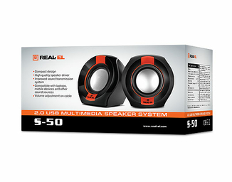 Колонки REAL-EL S-50 black-red, фото №3