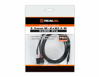 Кабель REAL-EL Audio Pro 3.5mm M - 2xRCA M 1.8m чорний, numer zdjęcia 3