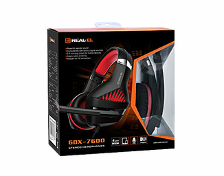 Навушники REAL-EL GDX-7600 ігрові з мікрофоном 4pin + PC, photo number 3