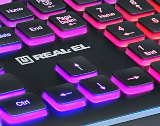 Клавіатура REAL-EL Comfort 8000 Backlit USB чорна з підсвічуванням, numer zdjęcia 9
