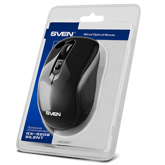 Мышка SVEN RX-520S бесшумная USB черная, фото №3