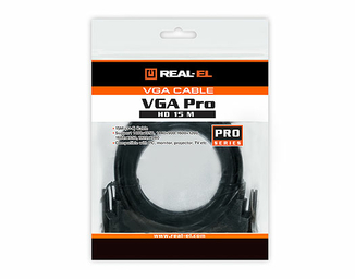 Кабель REAL-EL VGA HD15M-VGA HD15M Pro 1.8m black, numer zdjęcia 3
