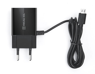 Зарядний пристрій REAL-EL CH-215 USB (Micro USB кабель + USB), фото №4