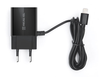 Зарядний пристрій REAL-EL CH-217 USB (Lightning кабель + USB), фото №9
