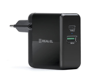 Зарядное устройство REAL-EL CH-350 USB (USB, Type-C + Quick Charge 3), фото №8