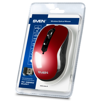 Мышка SVEN RX-560SW красная беспроводная тихая, numer zdjęcia 10