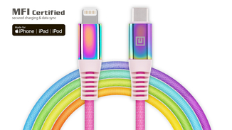 Кабель REAL-EL MFI PD USB Type C - Lightning Rainbow 1m, numer zdjęcia 2