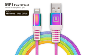 Кабель REAL-EL MFI USB A - Lightning Rainbow 1m, фото №2