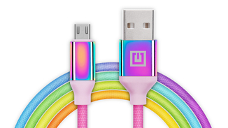 Кабель REAL-EL Premium USB A - Micro USB Rainbow 1m, фото №2