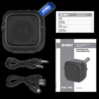 Колонка SVEN PS-48 Black (5 Вт, TWS, Bluetooth, FM, USB, microSD, 500мА*ч), photo number 7