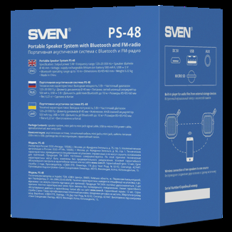Колонка SVEN PS-48 Black (5 Вт, TWS, Bluetooth, FM, USB, microSD, 500мА*ч), photo number 8