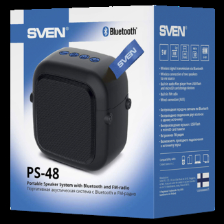 Колонка SVEN PS-48 Black (5 Вт, TWS, Bluetooth, FM, USB, microSD, 500мА*ч), photo number 9
