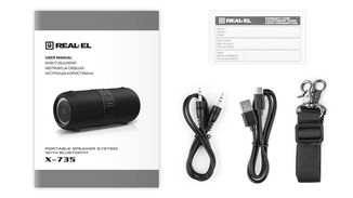 Колонка REAL-EL X-735 Black (24Вт, Bluetooth, USB, AUX, 3600мА*год), фото №4