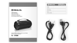 Колонка REAL-EL X-709 Black (10Вт, Bluetooth, USB, AUX, microSD,1500мА*год), фото №3
