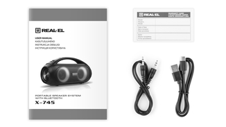 Колонка REAL-EL X-745 Black (40Вт, Bluetooth, USB, AUX, 3000мА*год), фото №4