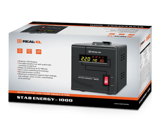 Стабілізатор напруги REAL-EL STAB ENERGY-1000 УЦІНКА, numer zdjęcia 3